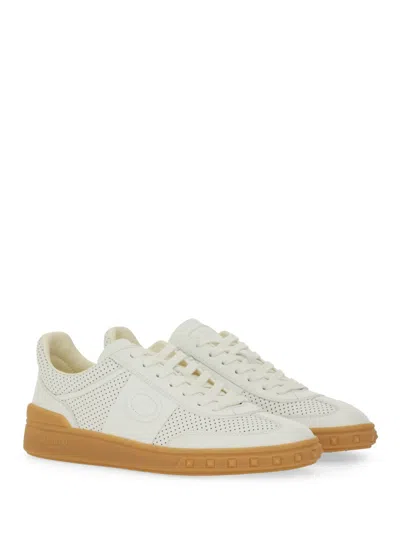 Valentino Garavani Low-top Perforated Sneakers Rubber Sole In White
