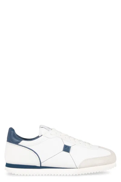 Valentino Garavani White Leather Stud Around Sneakers