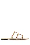Valentino White Leather Studs Sandals