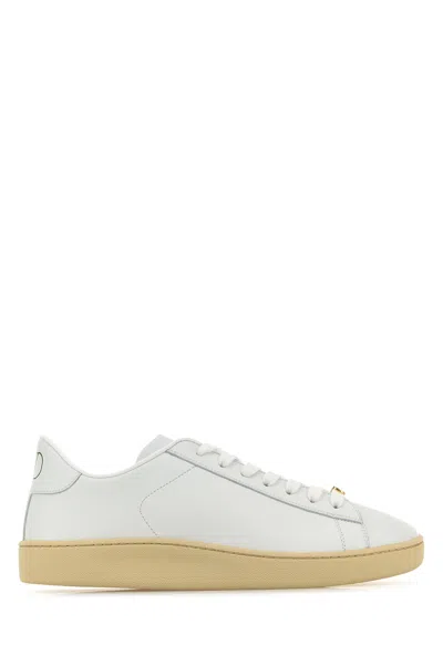 Valentino Garavani Signature Vlogo Leather Low-top Sneakers In White
