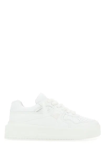 White Nappa Leather One Stud Xl Sneakers from La Bella Stella