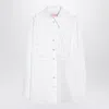 Valentino White Cotton Shirt With Ruffles