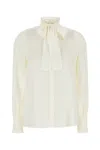 Valentino Silk Shirt With Bow Tie Neck