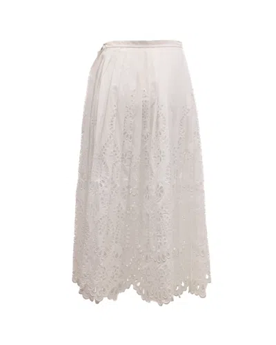Valentino Garavani Guipure Lace Skirt In White