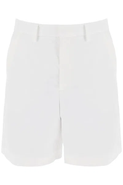 VALENTINO VALENTINO GARAVANI WHITE WOOL BLEND BERMUDA SHORTS