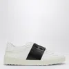 Valentino Blue Calf Leather Bos Taurus Low Top Sneakers In White