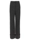 Valentino Garavani Wide-leg Polka Dot Print Pants In Black