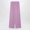 Valentino Silk Wide-leg Trousers In Purple
