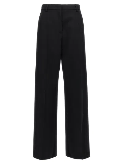 Valentino Garavani Wide-leg Wool Trousers In Black