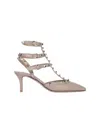 Valentino Garavani Rockstud Patent Leather Slingback Pumps In Neutral