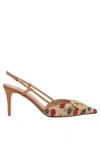 Valentino Garavani Embroidered Raffia Vlogo Signature Pumps