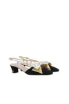 Valentino Slingback Decollete Bowow In Moire Tissue
