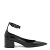 Valentino Vlogo Lockette Leather Ankle Strap Pumps