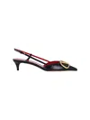 Valentino Pointed Toe Slimback Pump With Vintage-effect Brass Detail