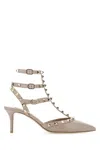 Valentino Garavani Rockstud Patent Leather Slingback Pumps In Neutral