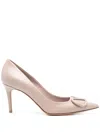 Valentino Vlogo Signature 90mm Pointed Pumps In Beige