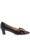 Valentino Bowow 45 Laminated Leather Pumps In Black