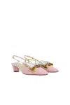 Valentino Slingback Pumps In Bubble+silver+old Gold