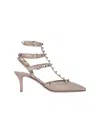 Valentino Garavani Rockstud Patent Leather Slingback Pumps In Neutral