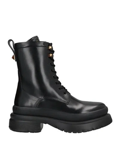 Valentino Garavani Woman Ankle Boots Black Size 5 Leather