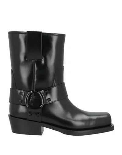 Valentino Garavani Woman Ankle Boots Black Size 6 Leather