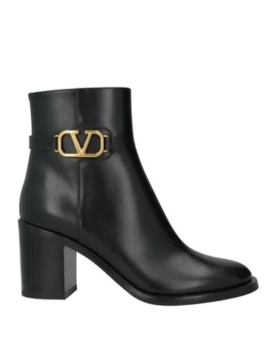 Valentino Garavani Woman Ankle Boots Black Size 6 Leather
