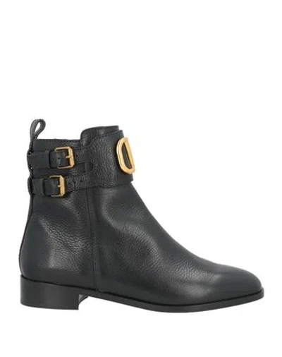 Valentino Garavani Woman Ankle Boots Black Size 6.5 Leather