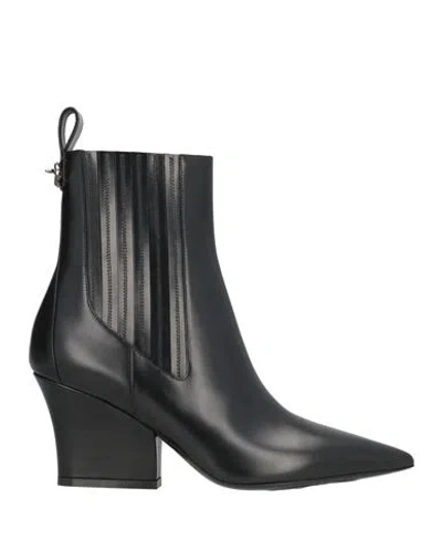 VALENTINO GARAVANI VALENTINO GARAVANI WOMAN ANKLE BOOTS BLACK SIZE 6 LEATHER