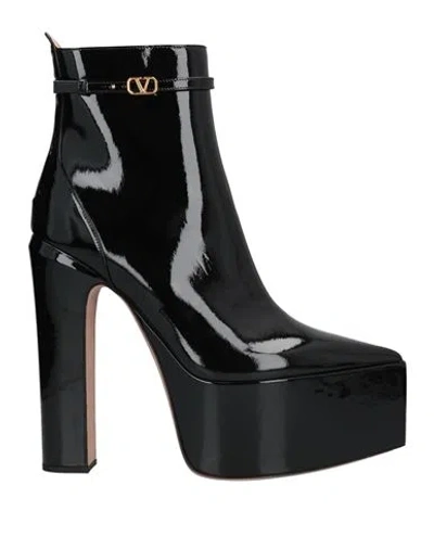 Valentino Garavani Woman Ankle Boots Black Size 7 Soft Leather