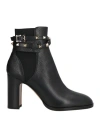 Valentino Rockstud Buckle-wrap Ankle Booties In Black
