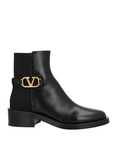 VALENTINO GARAVANI VALENTINO GARAVANI WOMAN ANKLE BOOTS BLACK SIZE 7.5 SOFT LEATHER