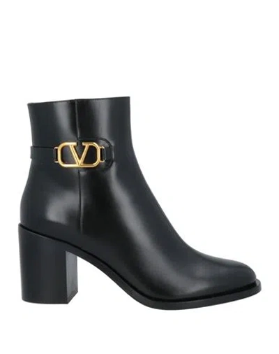 Valentino Garavani Woman Ankle Boots Black Size 8 Leather