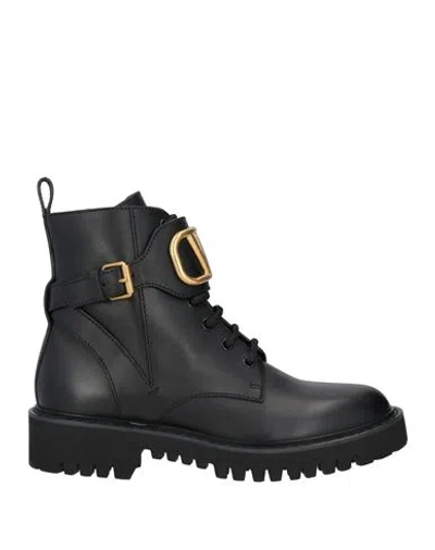 Valentino Garavani Woman Ankle Boots Black Size 8 Leather