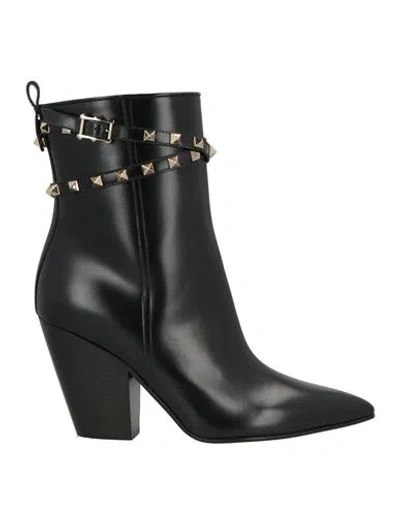 Valentino Garavani Woman Ankle Boots Black Size 8 Leather