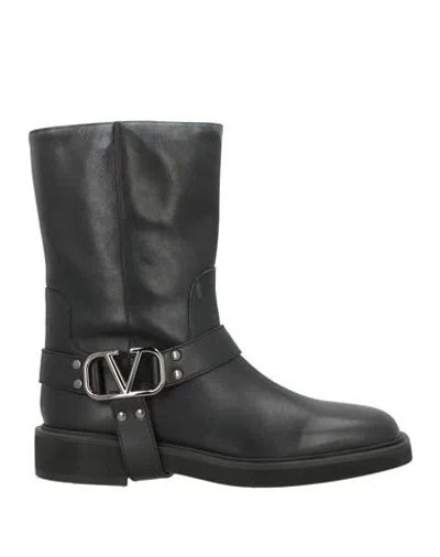 Valentino Garavani Woman Ankle Boots Black Size 8 Leather