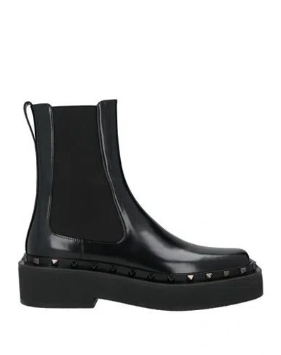 VALENTINO GARAVANI VALENTINO GARAVANI WOMAN ANKLE BOOTS BLACK SIZE 7 LEATHER