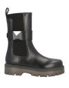Valentino Garavani Woman Ankle Boots Black Size 8 Leather In Black