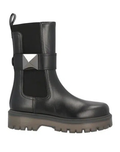 VALENTINO GARAVANI VALENTINO GARAVANI WOMAN ANKLE BOOTS BLACK SIZE 6 LEATHER