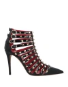 Valentino Alcove Rockstud Patent-leather Ankle Boots In Black