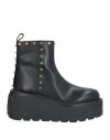 Valentino Uniqueform Rockstud Leather Chelsea Platform Booties In Black