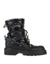 Valentino Garavani Woman Ankle Boots Black Size 6 Leather, Textile Fibers In Black
