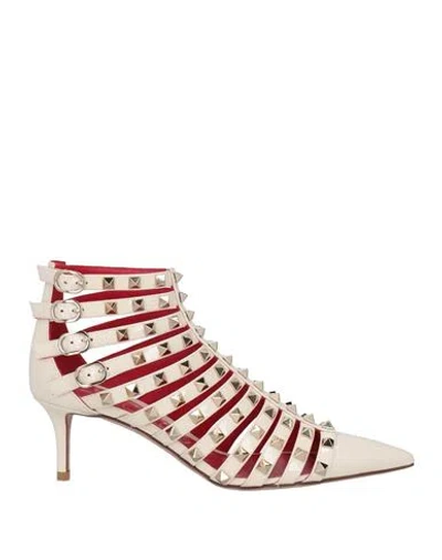 Valentino Garavani Woman Ankle Boots Ivory Size 6.5 Leather In White