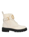 Valentino Garavani Woman Ankle Boots Off White Size 5 Leather