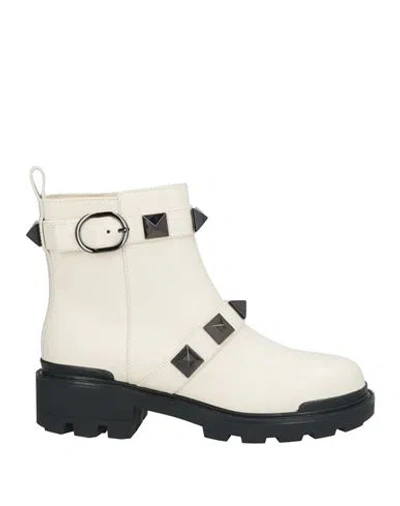 Valentino Garavani Woman Ankle Boots White Size 8 Leather