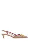 VALENTINO GARAVANI VALENTINO GARAVANI WOMAN ANTIQUED PINK LEATHER VLOGO PUMPS