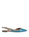 Valentino Garavani Woman Ballet Flats Azure Size 6.5 Soft Leather In Blue