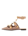 Valentino Garavani Woman Ballet Flats Beige Size 11.5 Leather In Blush