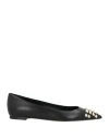 Valentino Garavani Woman Ballet Flats Black Size 5.5 Leather