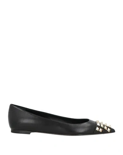 Valentino Garavani Woman Ballet Flats Black Size 5.5 Leather In Black