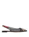 Valentino Garavani Woman Ballet Flats Black Size 6.5 Leather